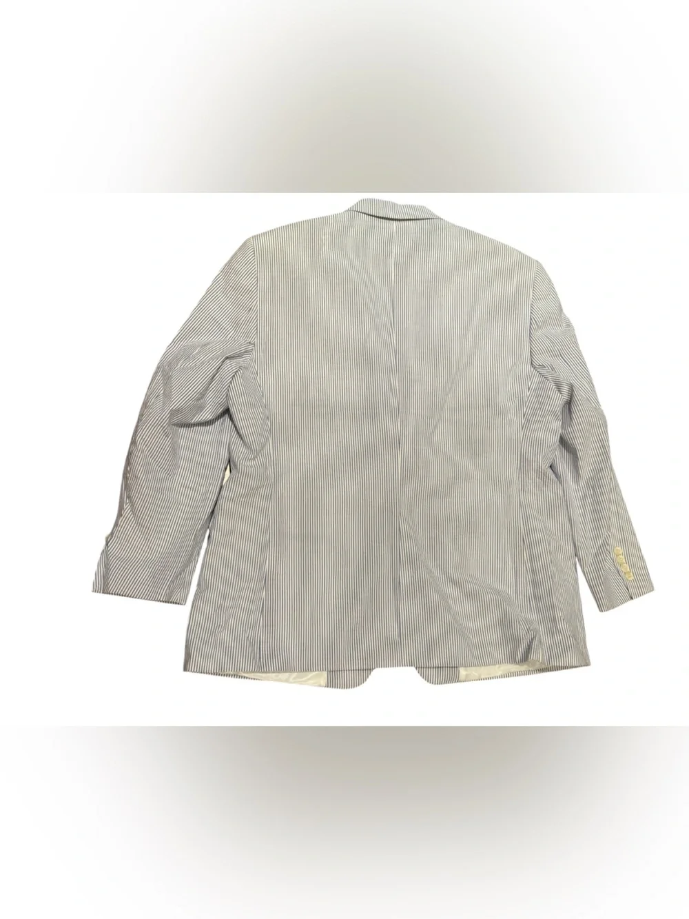 Saddlebred Men's 48R Gray Seersucker Blazer - Classic Striped Summer Suit Jacket